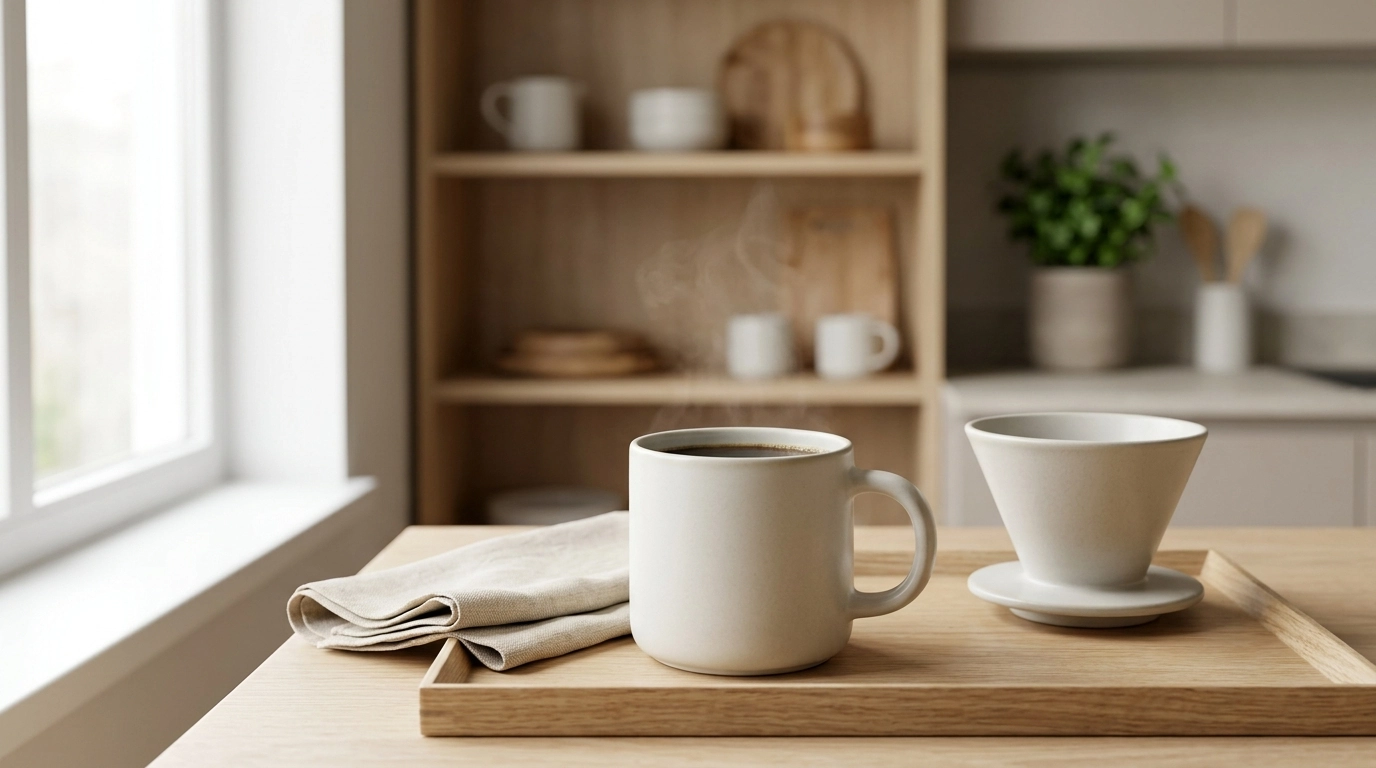 Minimal Japanese-Style 12 oz Ceramic Mug with Handle