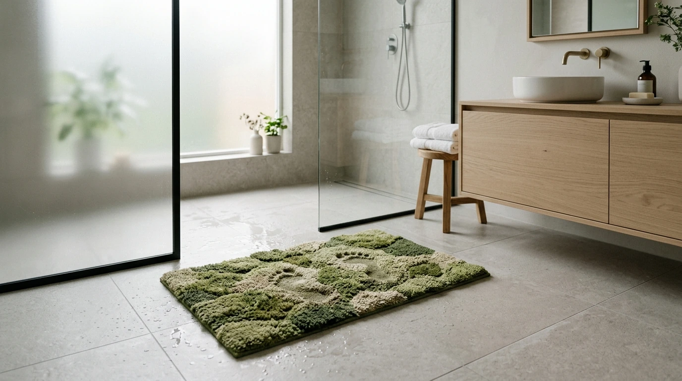 Spa-Style Non-Slip Moss Bath Mat That Absorbs Water