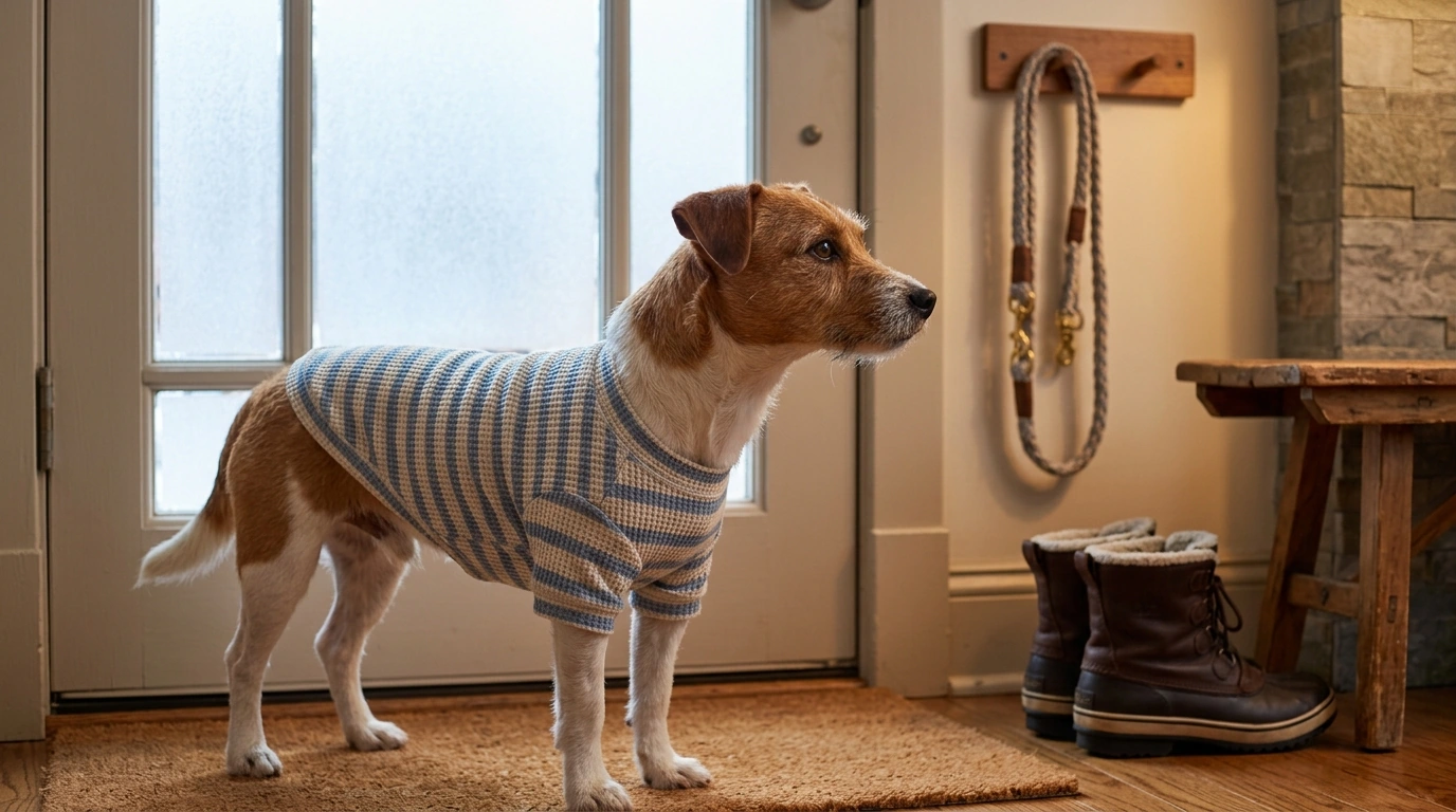 Waffle Knit Pet Shirt: Warm Striped Winter Layer