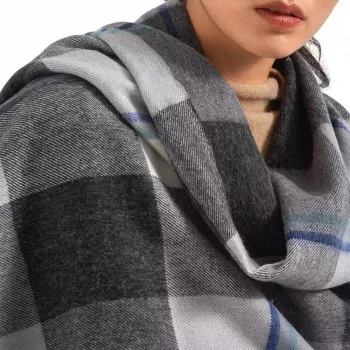 How to Style a Plaid Cashmere Shawl with Tassels