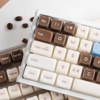 Chocolate Foggy Translucent Cat Keycaps: Cozy Glow